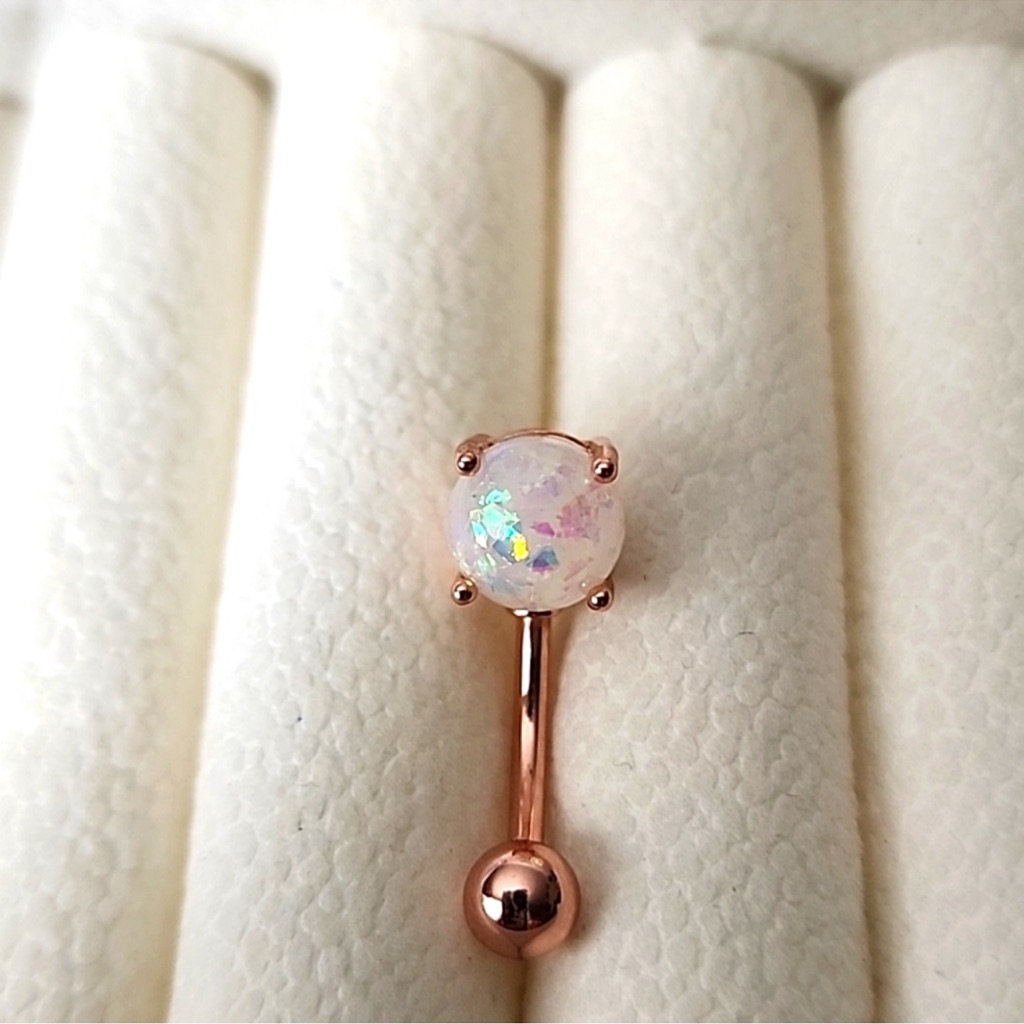 Best Seller Belly Button Ring Mermaid Stone 14k Rose Gold Plated New